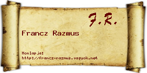 Francz Razmus névjegykártya